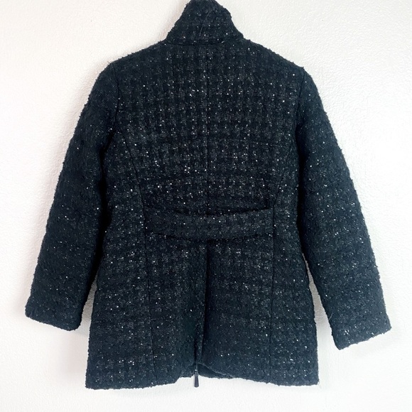 Chico’s Black Quilted Sparkle Tweed Jacket Size S - Picture 3 of 9